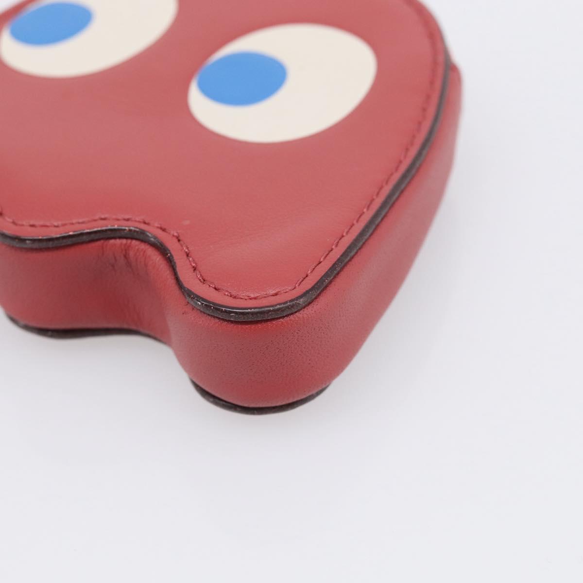 Coach x PAC MAN Coin Purse Leather Red Gold Auth 212718M