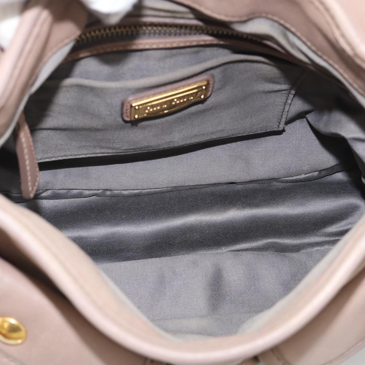 Miu Miu Matelasse Hand Bag Leather 2way Pink Gold Auth 212719A