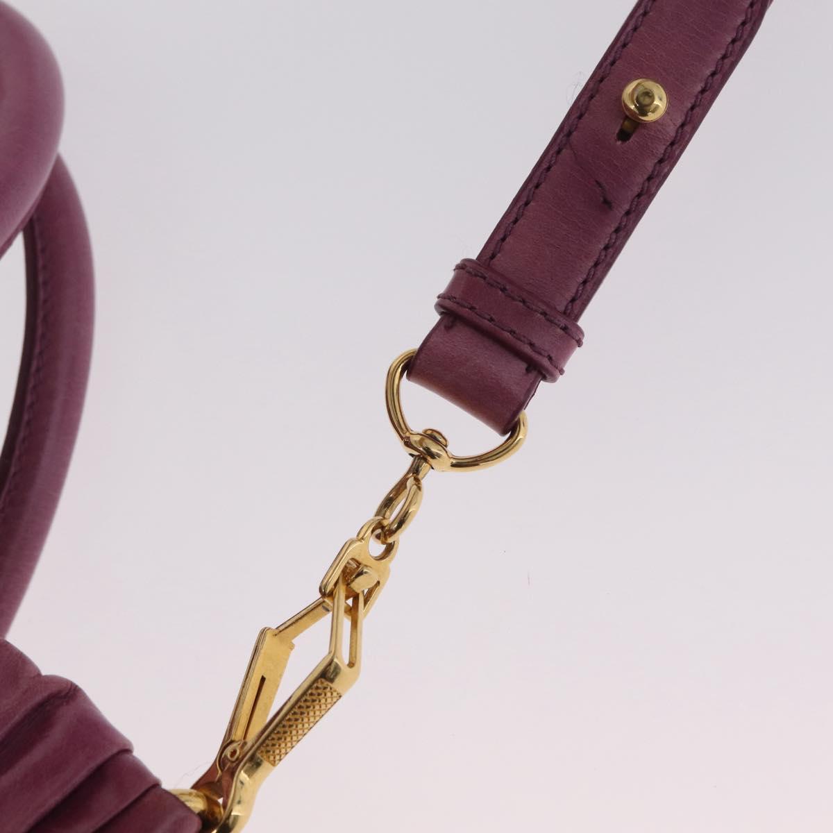 Miu Miu Hand Bag Leather 2way Pink Gold Auth 212720M