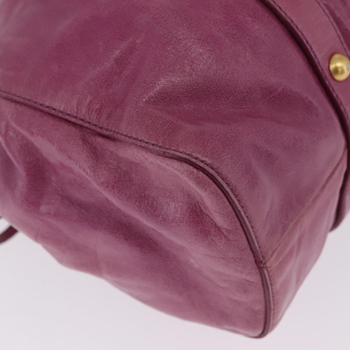 Miu Miu Hand Bag Leather 2way Pink Gold Auth 212720M