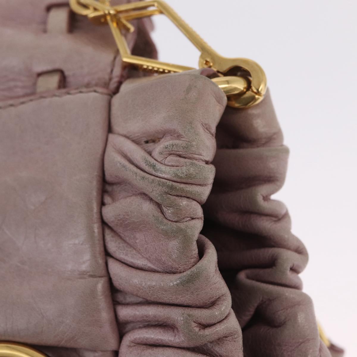 Miu Miu Hand Bag Leather 2way Pink Gold Auth 212726V