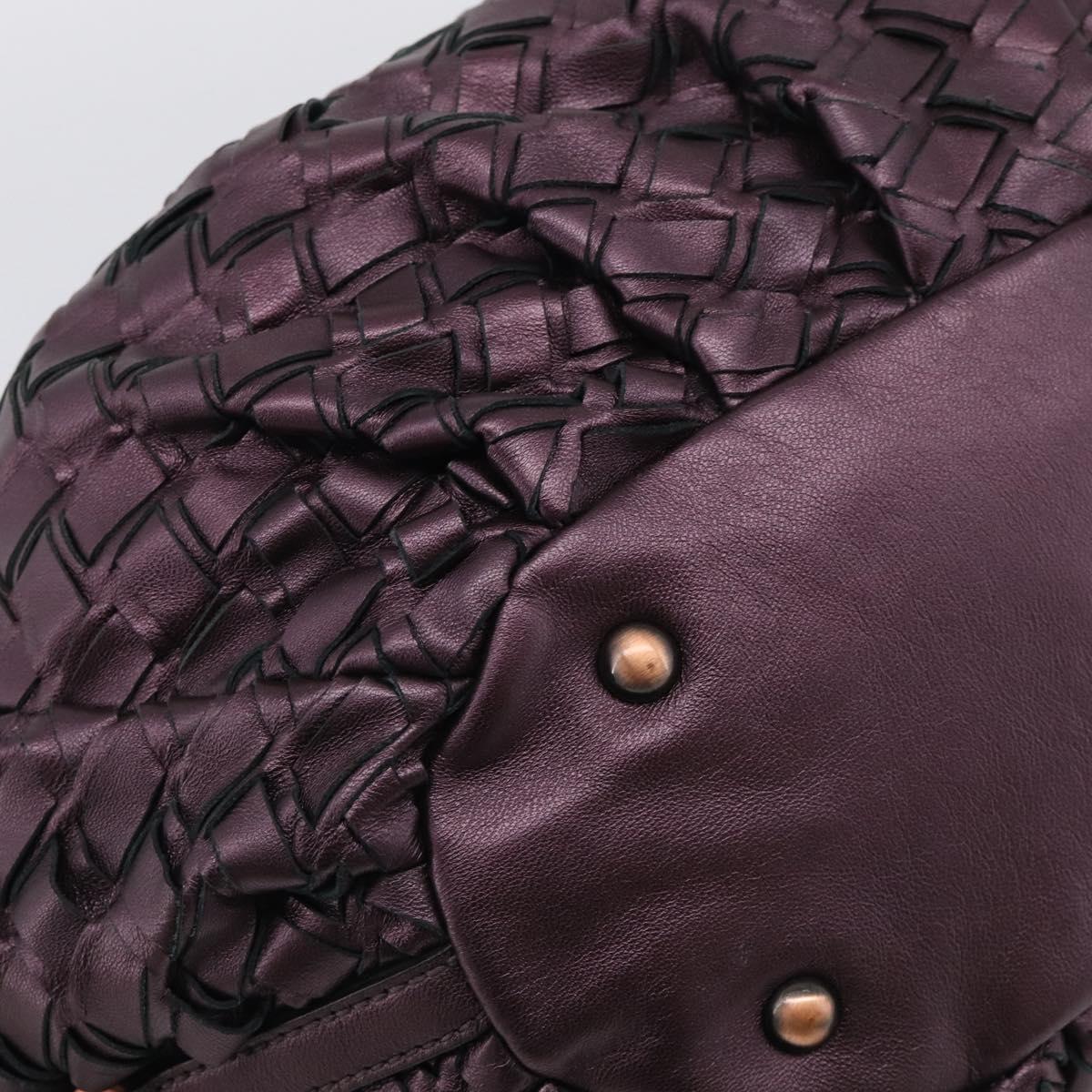 Miu Miu Hand Bag Leather Purple Gold Auth 212728SAM