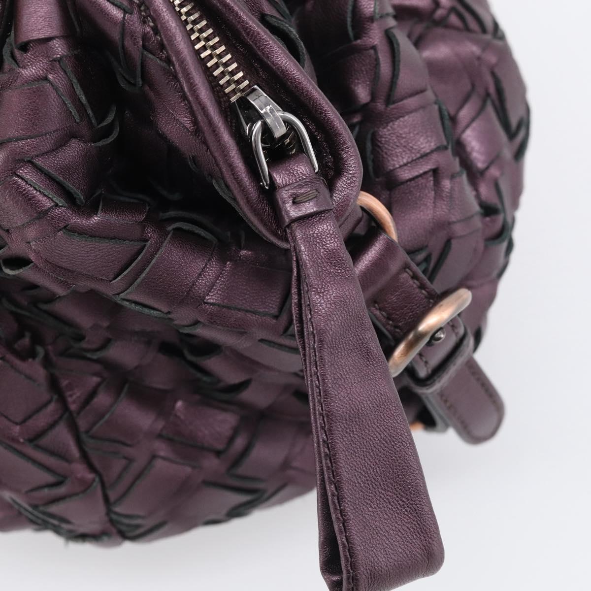 Miu Miu Hand Bag Leather Purple Gold Auth 212728SAM
