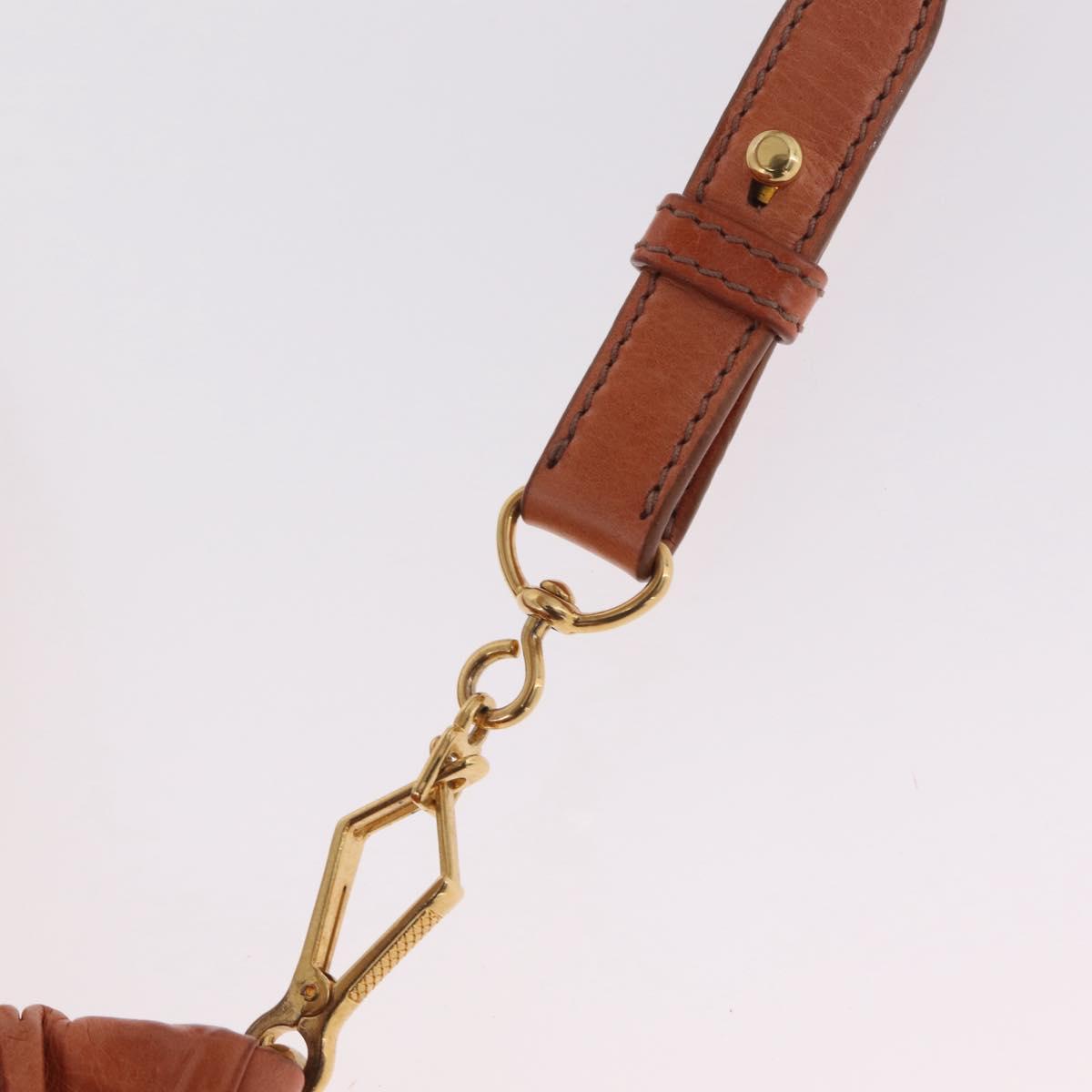 Miu Miu Hand Bag Leather 2way Orange Gold Auth 212729M