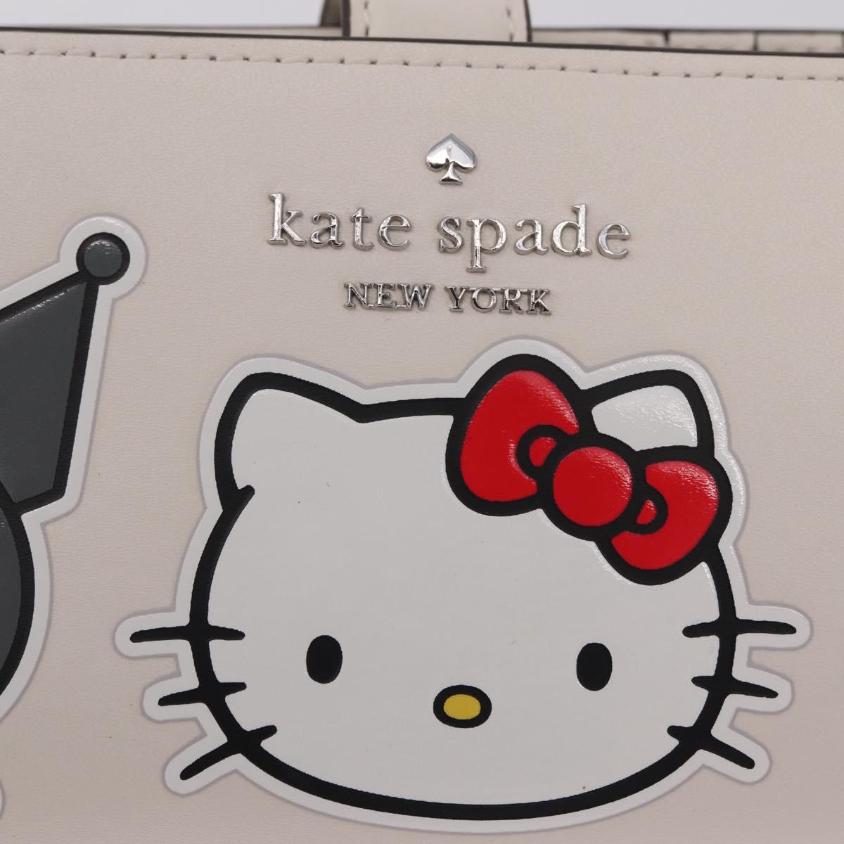 kate spade x Sanrio My Melody Kitty Kuromi Wallet Leather White Auth 212731M