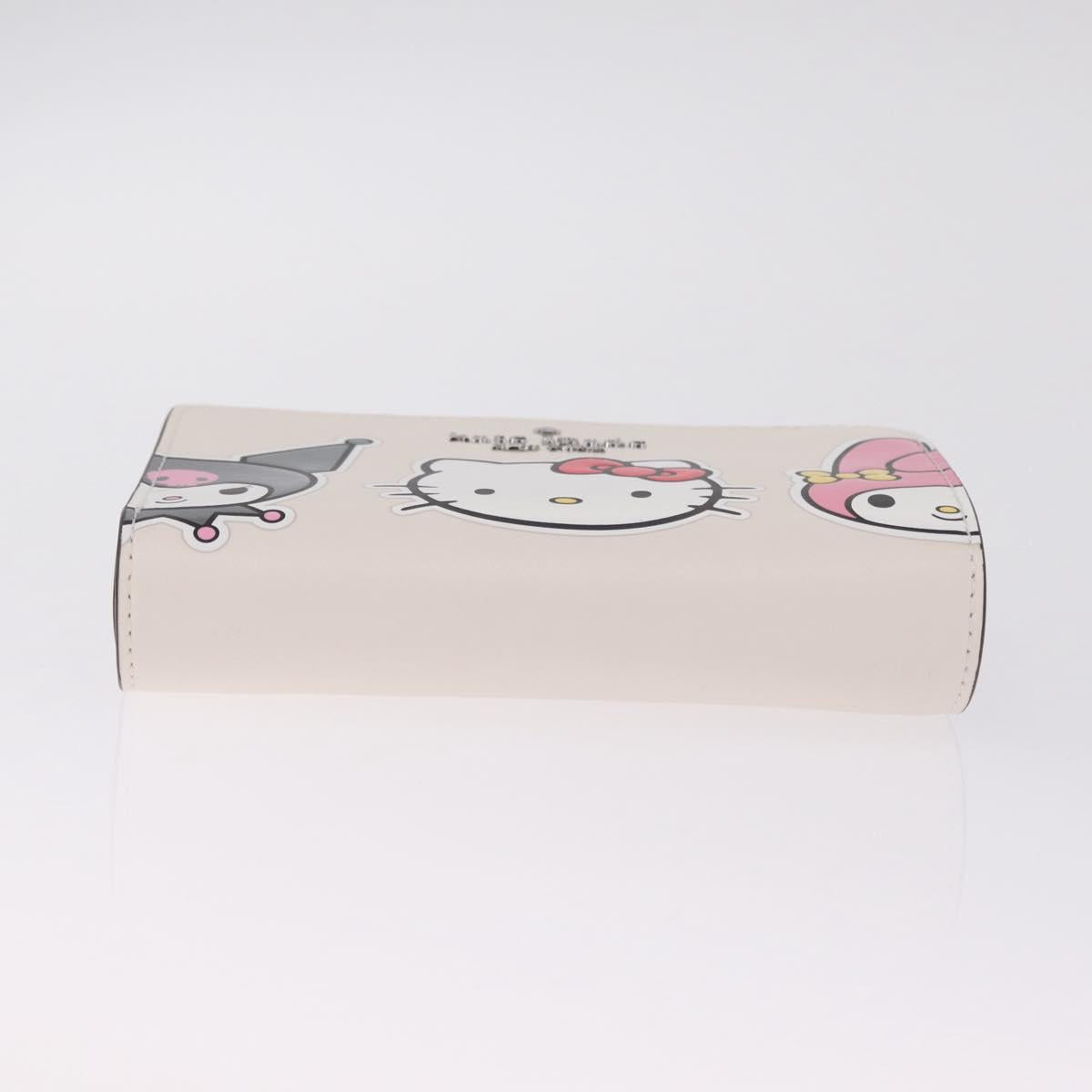 kate spade x Sanrio My Melody Kitty Kuromi Wallet Leather White Auth 212731M