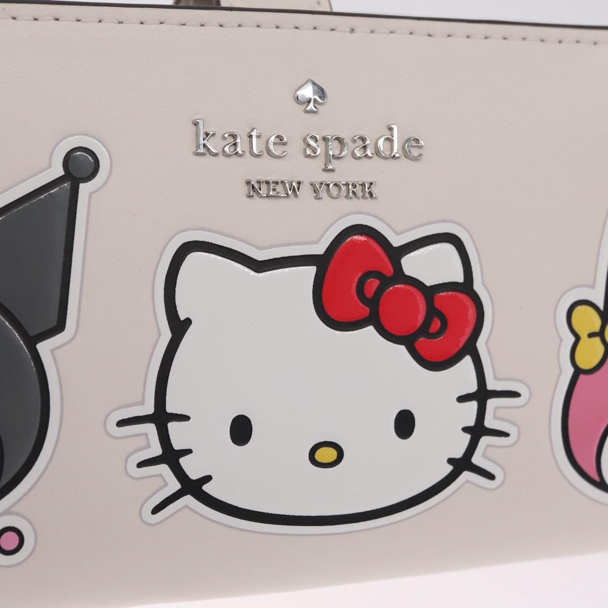 kate spade x Sanrio My Melody Kitty Kuromi Wallet Leather Silver Auth 212732A