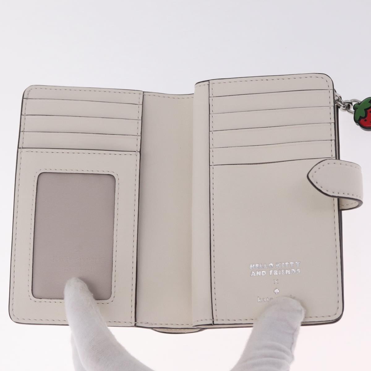 kate spade x Sanrio My Melody Kitty Kuromi Wallet Leather Silver Auth 212732A