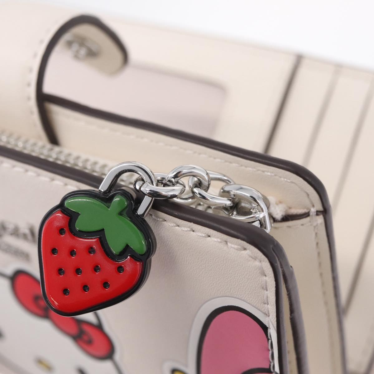 kate spade x Sanrio My Melody Kitty Kuromi Wallet Leather Silver Auth 212732A