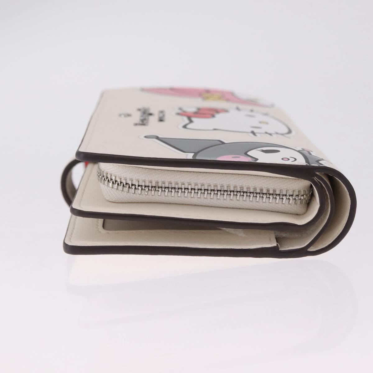 kate spade x Sanrio My Melody Kitty Kuromi Wallet Leather Silver Auth 212732A