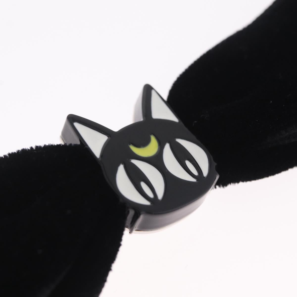 Jimmy Choo x Sailor Moon Hair Clip Luna Velor Black Silver Auth 212735SM