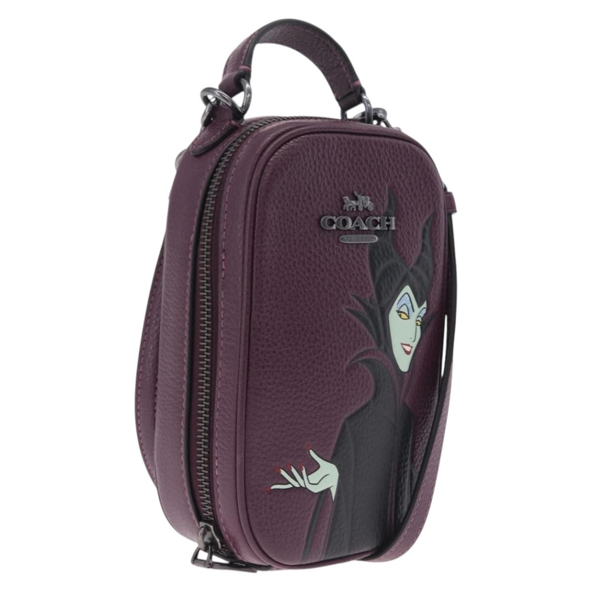 Coach ×Disney Maleficent Evaphone Cross Body Bag 2way Purple Auth 212736M