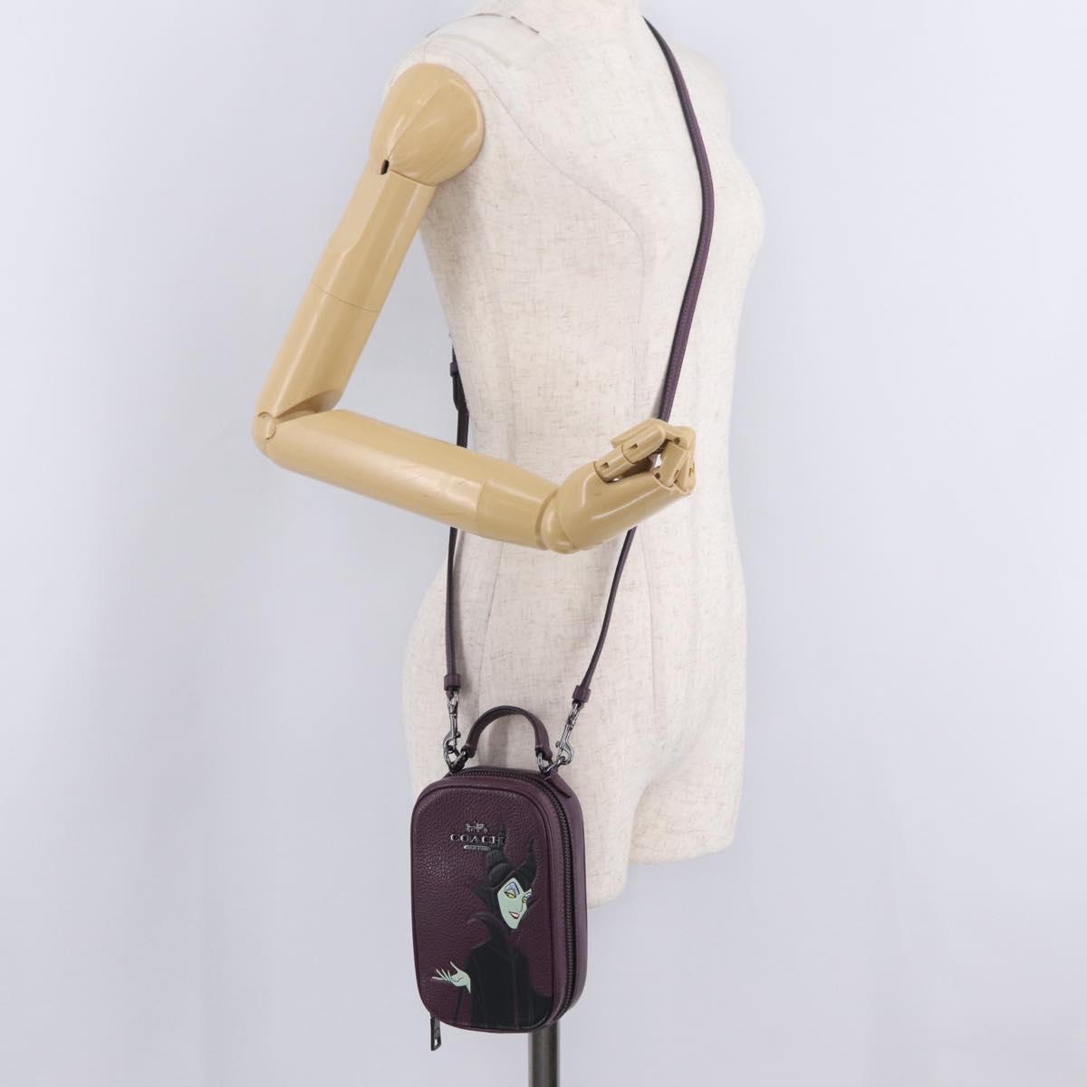 Coach ×Disney Maleficent Evaphone Cross Body Bag 2way Purple Auth 212736M