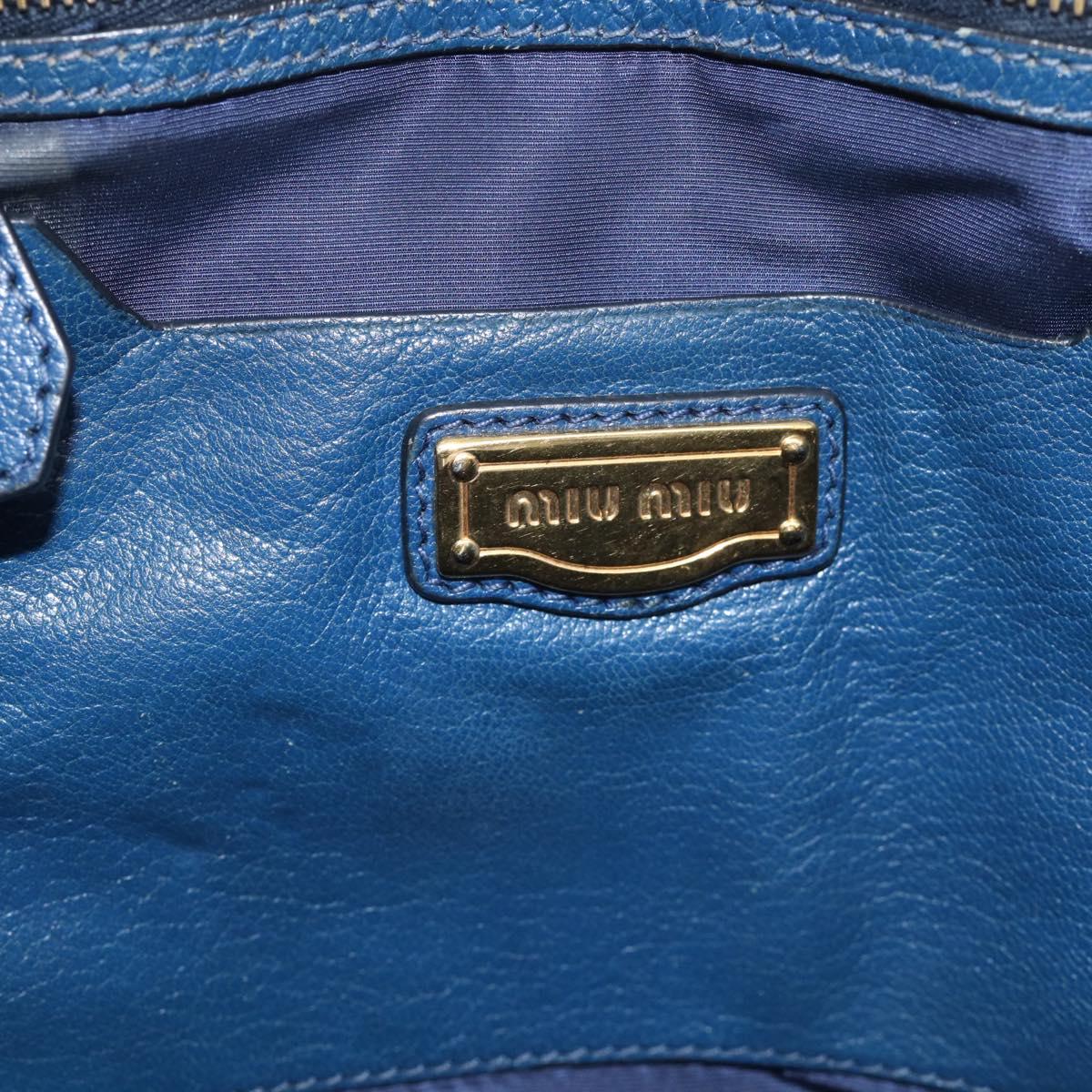 Miu Miu Hand Bag Leather 2way Blue Gold Auth 212738V