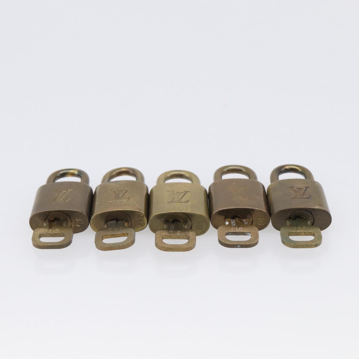 LOUIS VUITTON Padlock Metal 10 Set Gold Tone LV Auth 212740