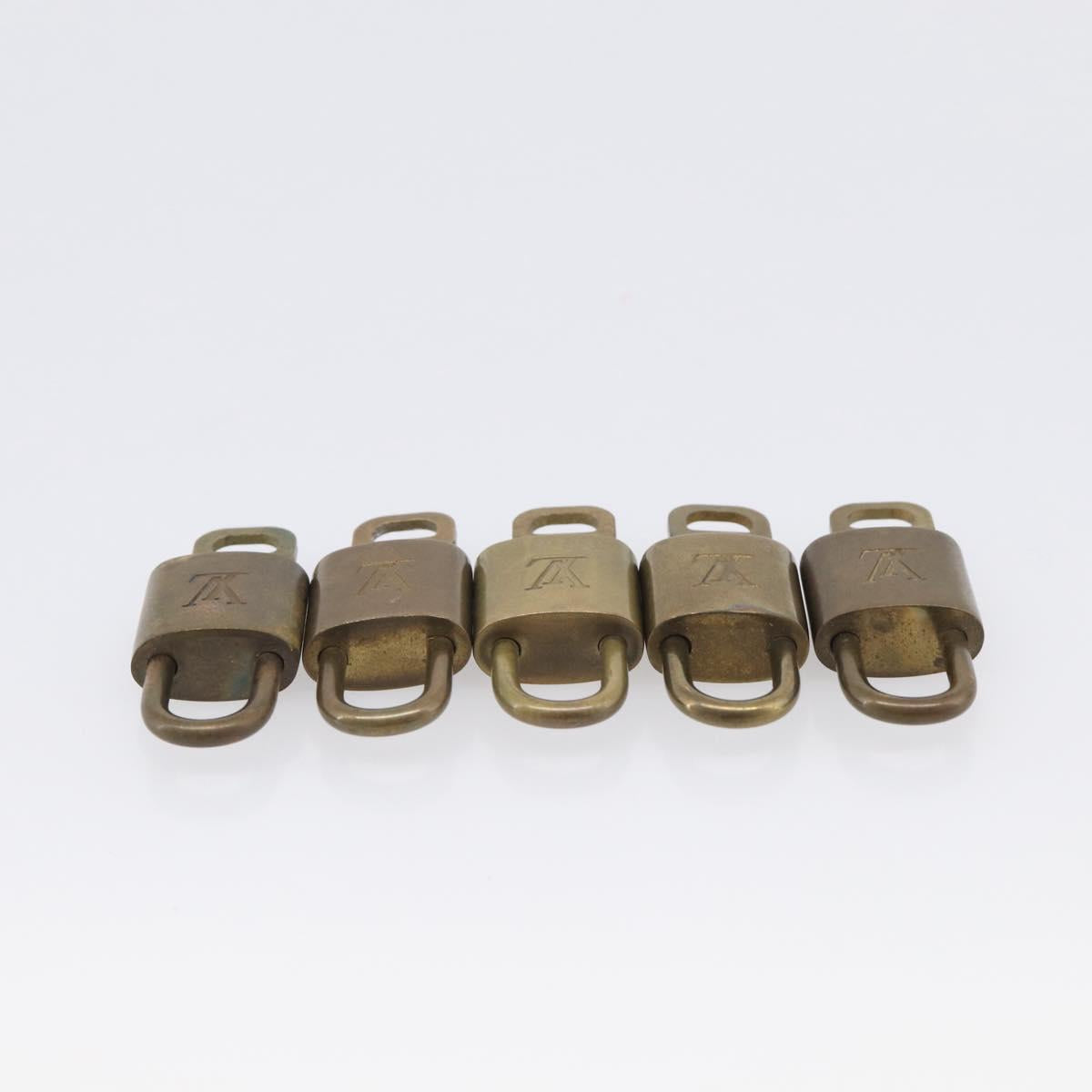 LOUIS VUITTON Padlock Metal 10 Set Gold Tone LV Auth 212740