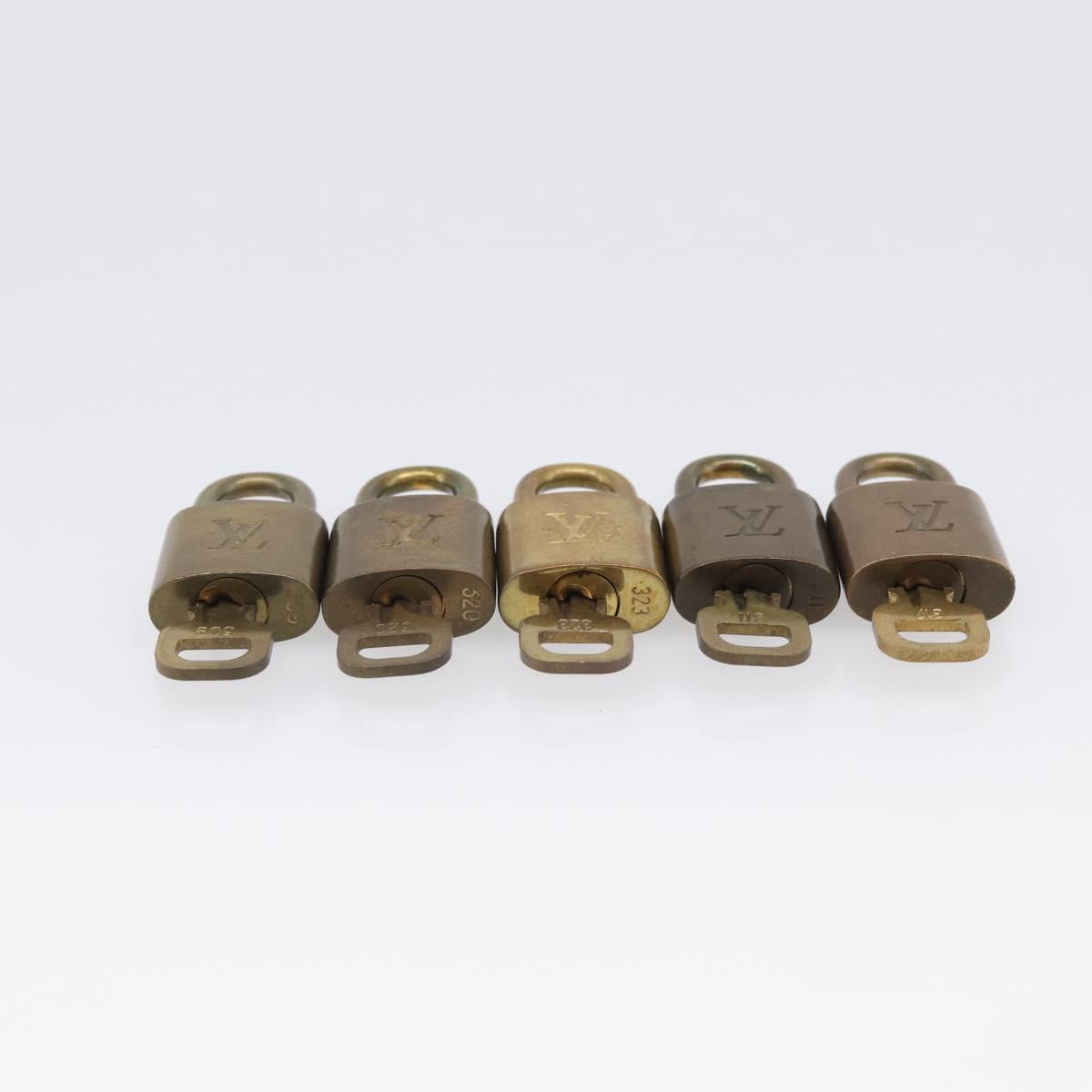 LOUIS VUITTON Padlock Metal 10 Set Gold Tone LV Auth 212740