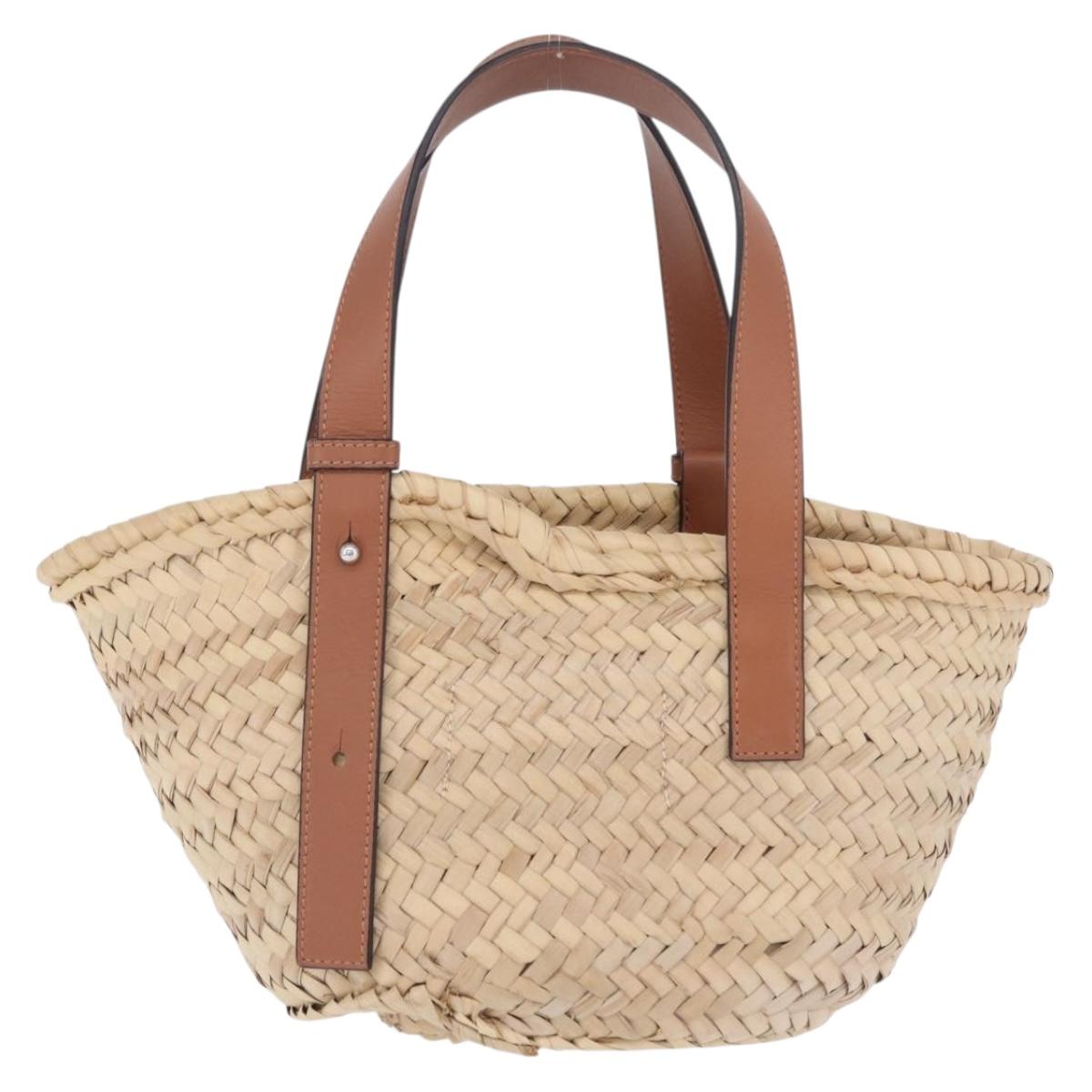LOEWE x Studio Ghibli Soot Sprite Basket Bag Small Raffia Beige Auth 212755M