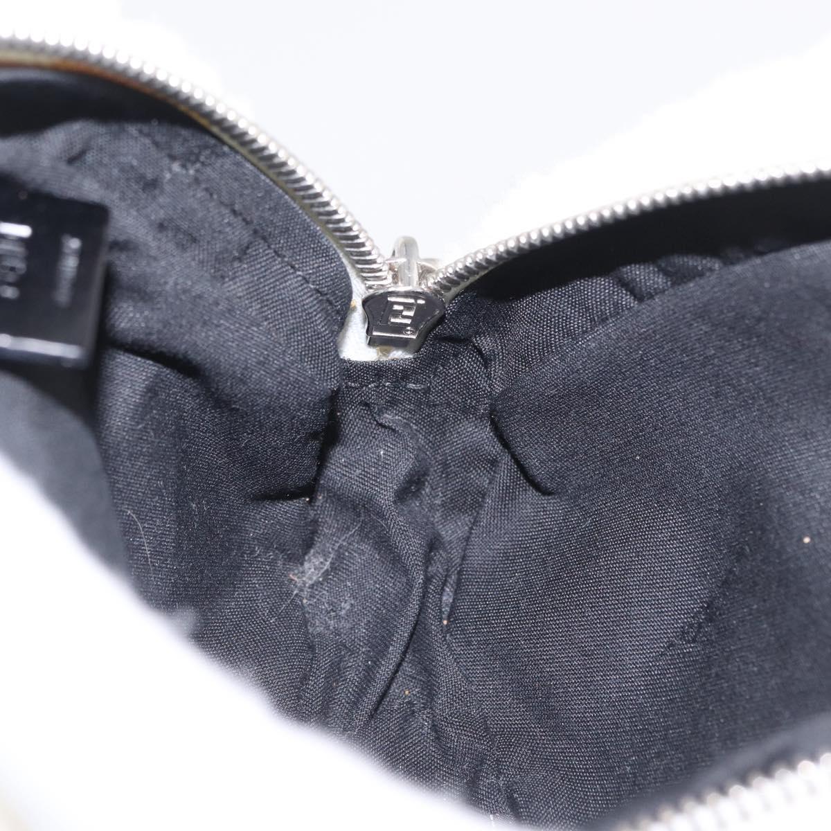 FENDI Rice Ball Shoulder Bag Mouton White Black 7AS240 Auth 212777SM