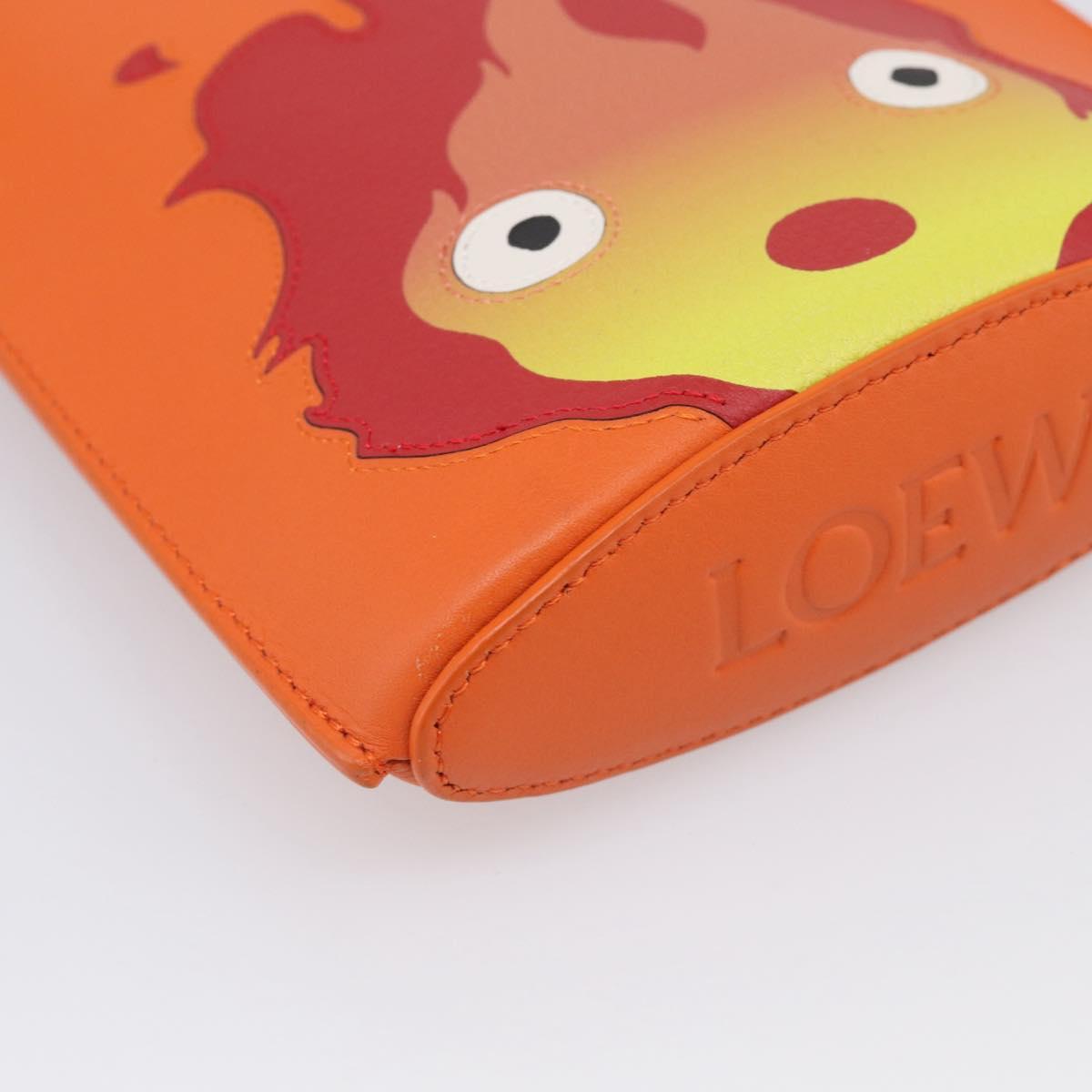 LOEWE x Ghibli Calcifer Dice Pocket Shoulder Bag Leather Orange Auth 212781SM