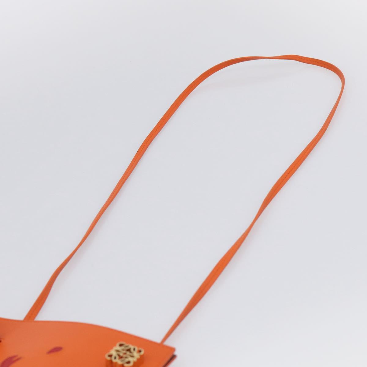 LOEWE x Ghibli Calcifer Dice Pocket Shoulder Bag Leather Orange Auth 212781SM