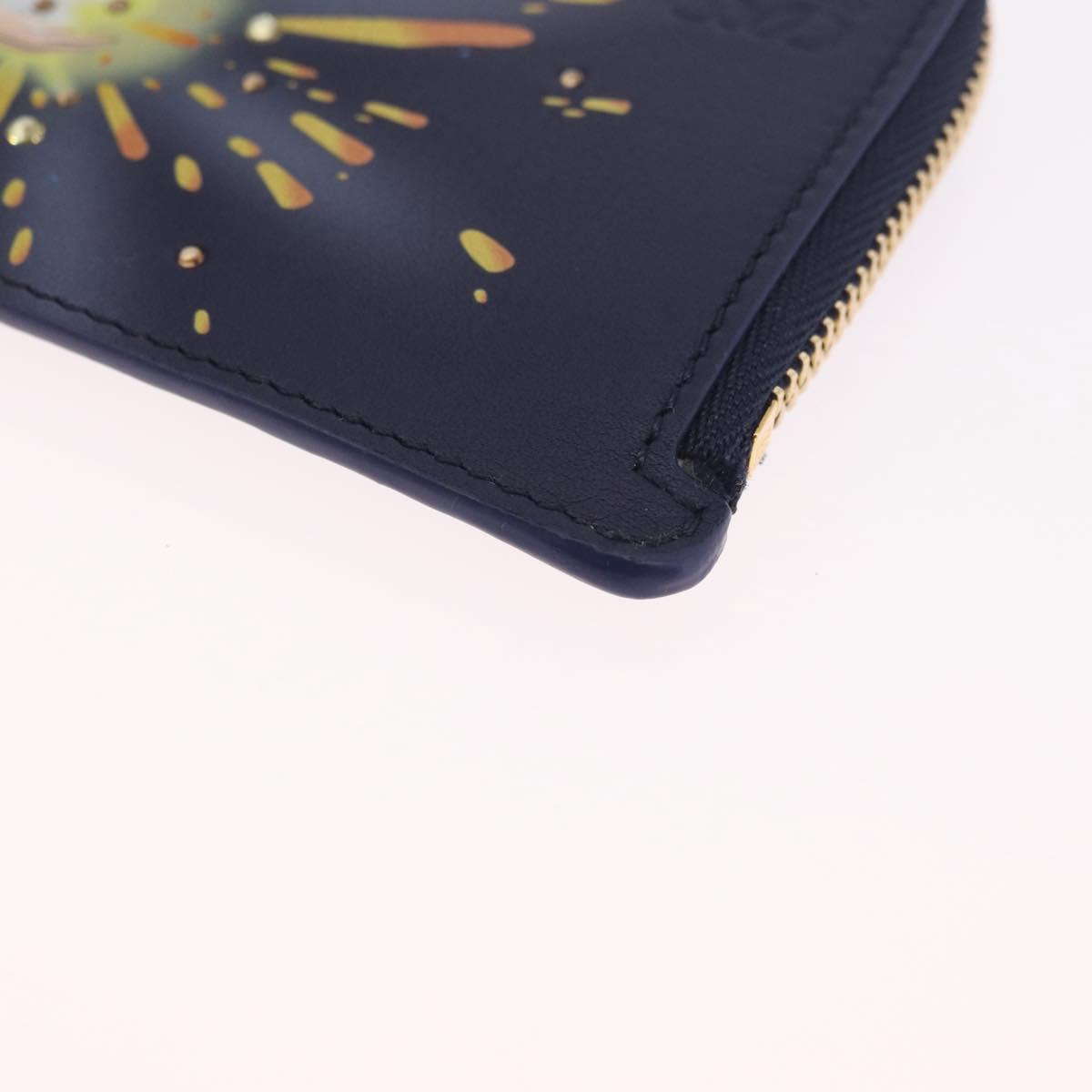 LOEWE x Studio Ghibli Howl Card Case Leather Navy Gold Auth 212783SM