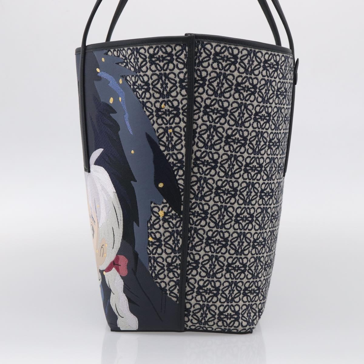 LOEWE x Studio Ghibli Howl Sophie Tote Bag Leather Canvas Black Auth 212784SM
