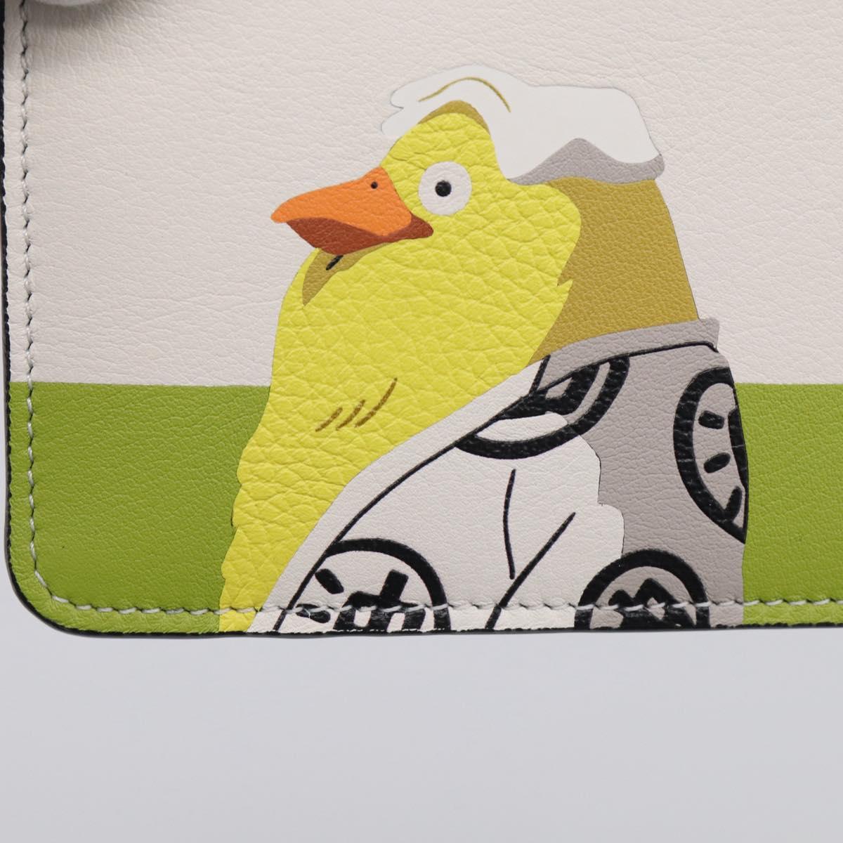 LOEWE x Studio Ghibli Otorisama Card Case Leather White Gold Auth 212785SM