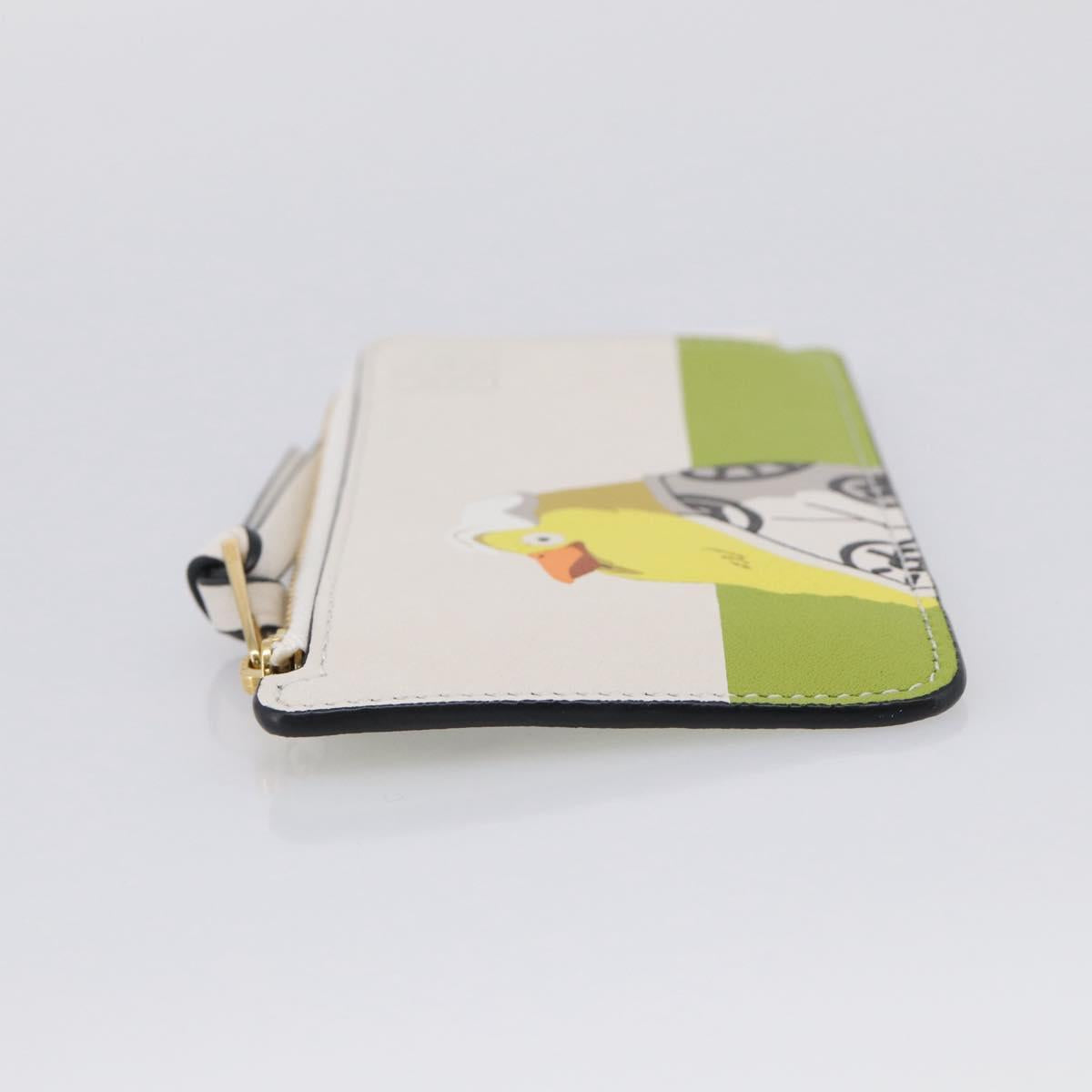 LOEWE x Studio Ghibli Otorisama Card Case Leather White Gold Auth 212785SM