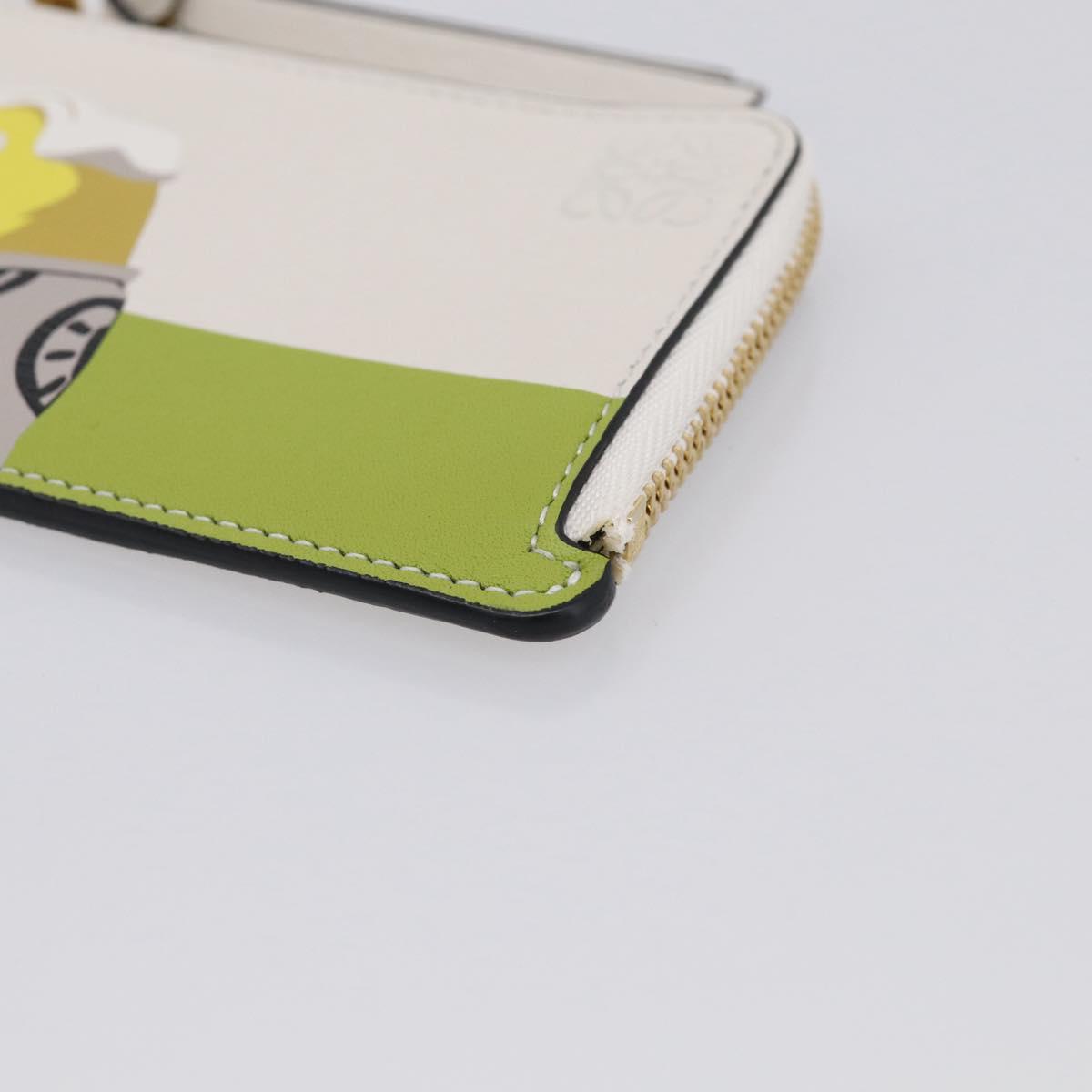 LOEWE x Studio Ghibli Otorisama Card Case Leather White Gold Auth 212785SM