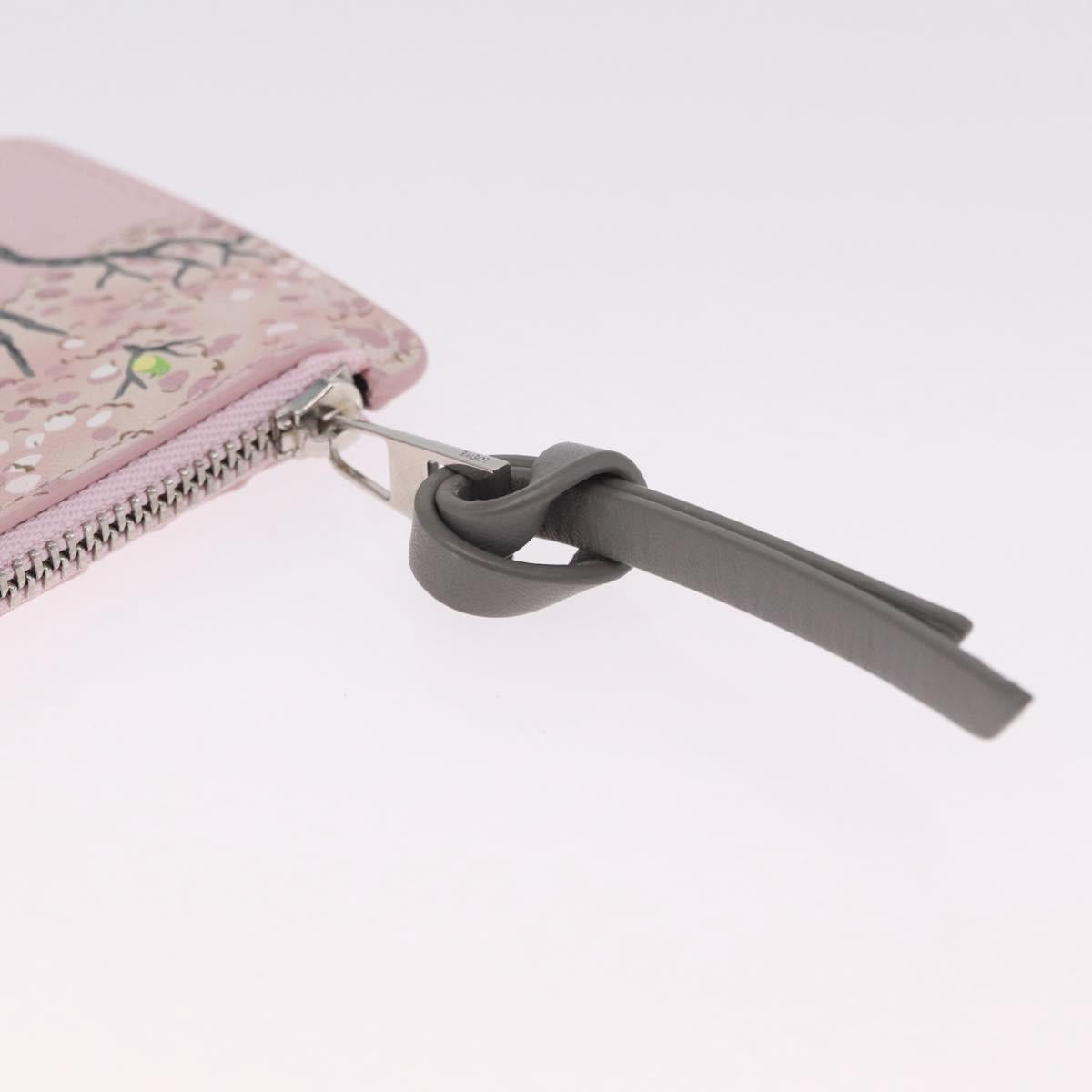 LOEWE x Suna Fujita Card Case Leather Japan Limited Pink Silver Auth 212786SM
