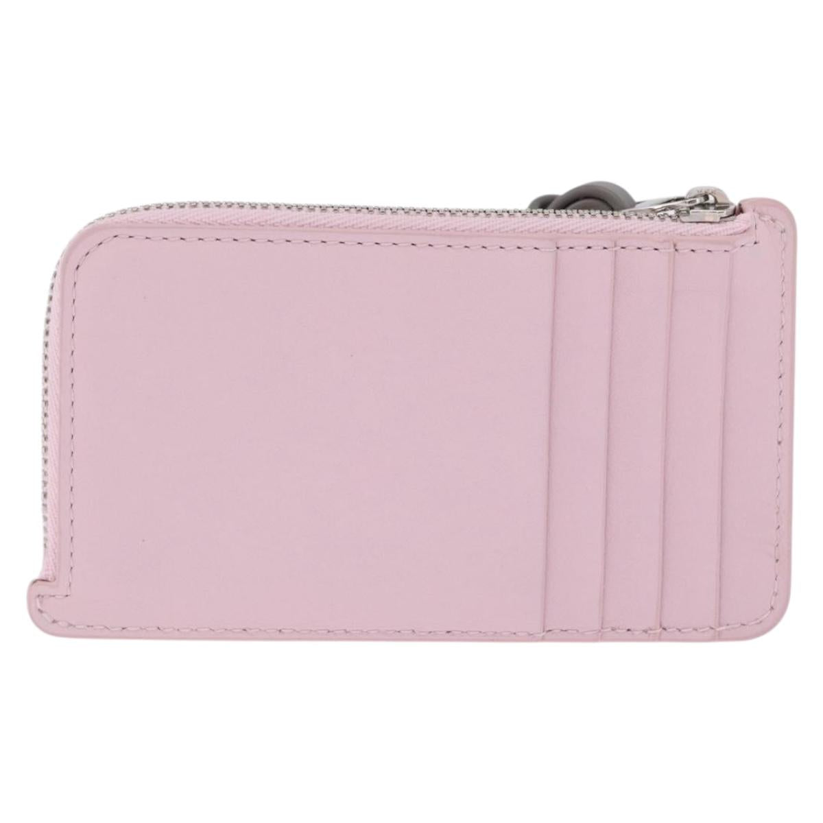LOEWE x Suna Fujita Card Case Leather Japan Limited Pink Silver Auth 212786SM