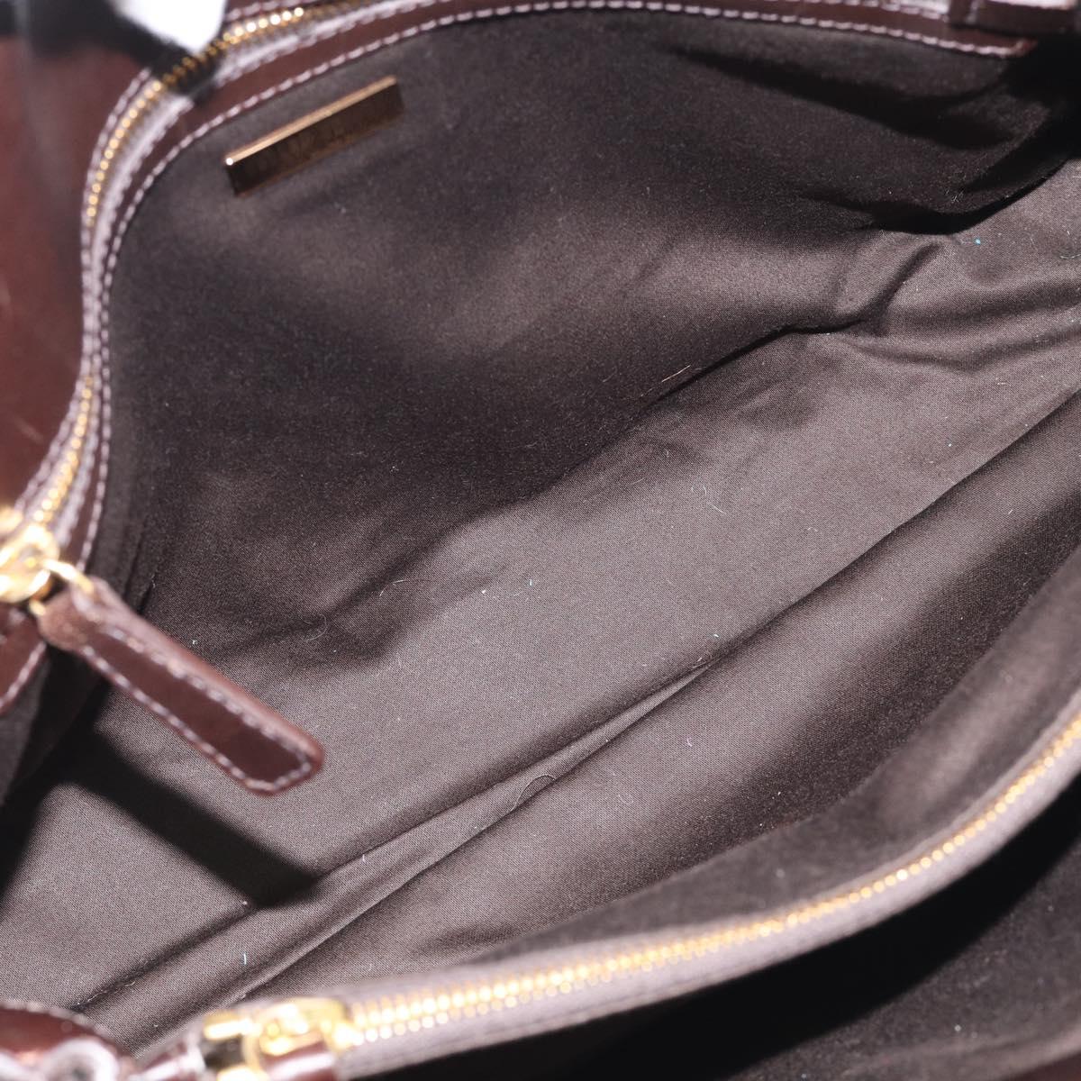 Miu Miu Hand Bag Leather Brown Gold Auth 212794A