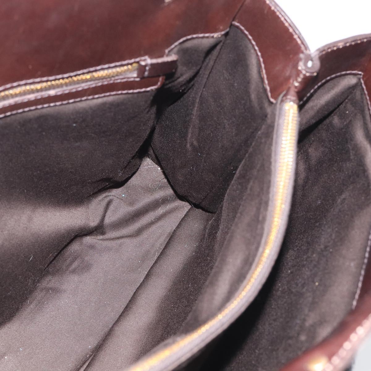 Miu Miu Hand Bag Leather Brown Gold Auth 212794A