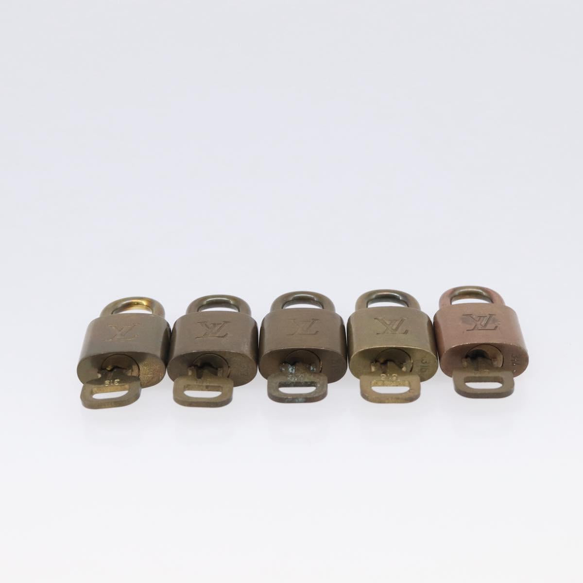 LOUIS VUITTON Padlock Metal 10 Set Gold Tone LV Auth 212796
