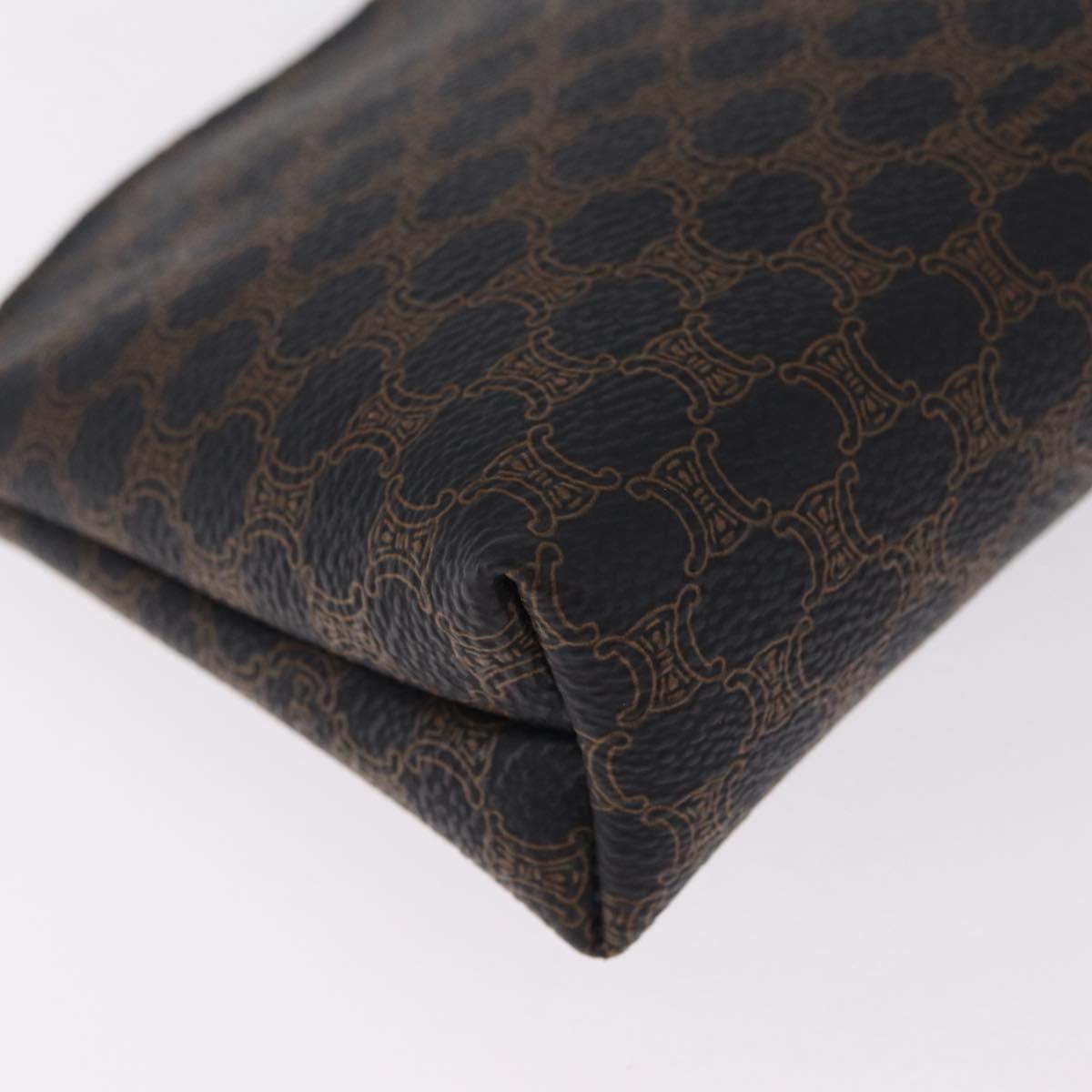 CELINE Macadam Pouch PVC Black Gold Auth 212802A