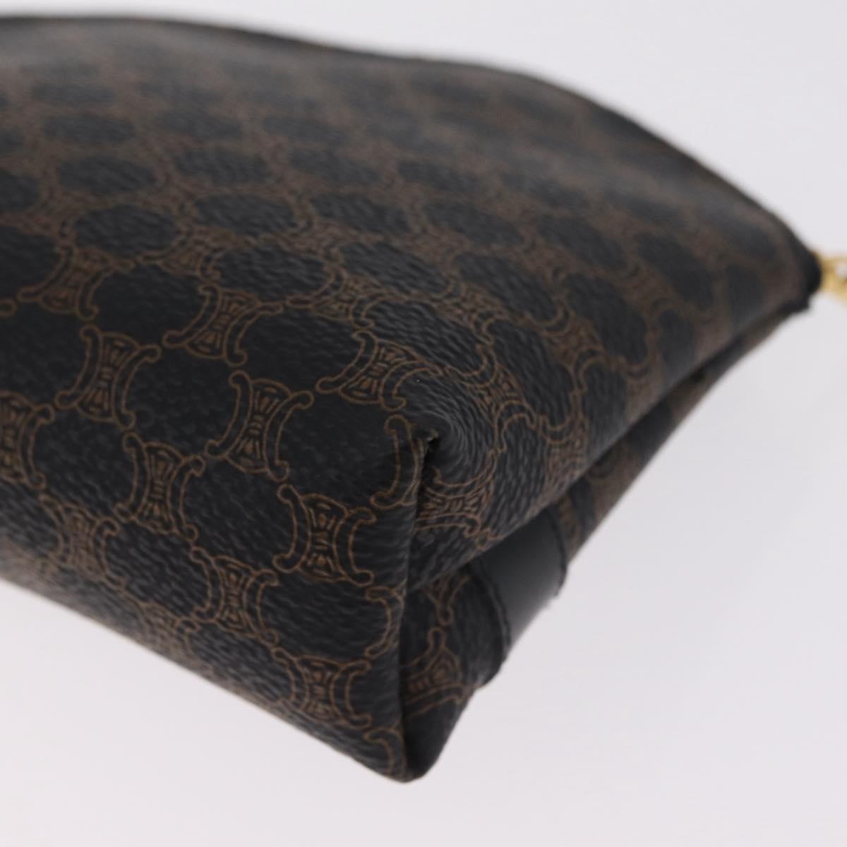 CELINE Macadam Pouch PVC Black Gold Auth 212802A