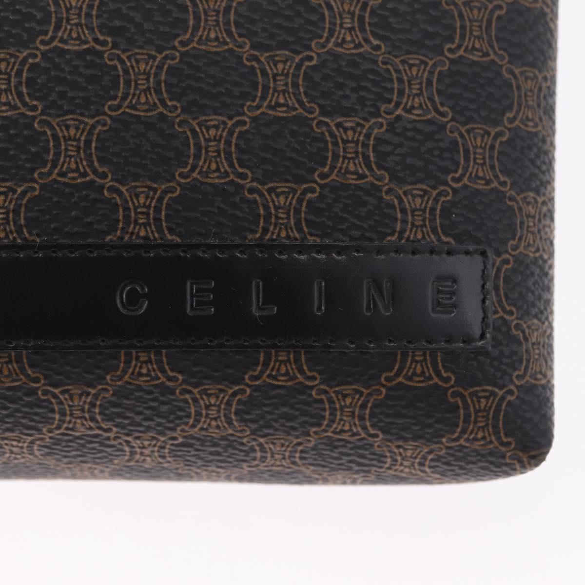 CELINE Macadam Pouch PVC Black Gold Auth 212802A