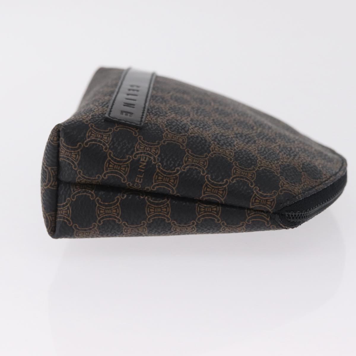 CELINE Macadam Pouch PVC Black Gold Auth 212802A