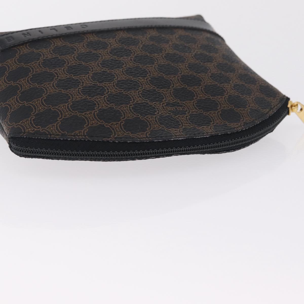 CELINE Macadam Pouch PVC Black Gold Auth 212802A