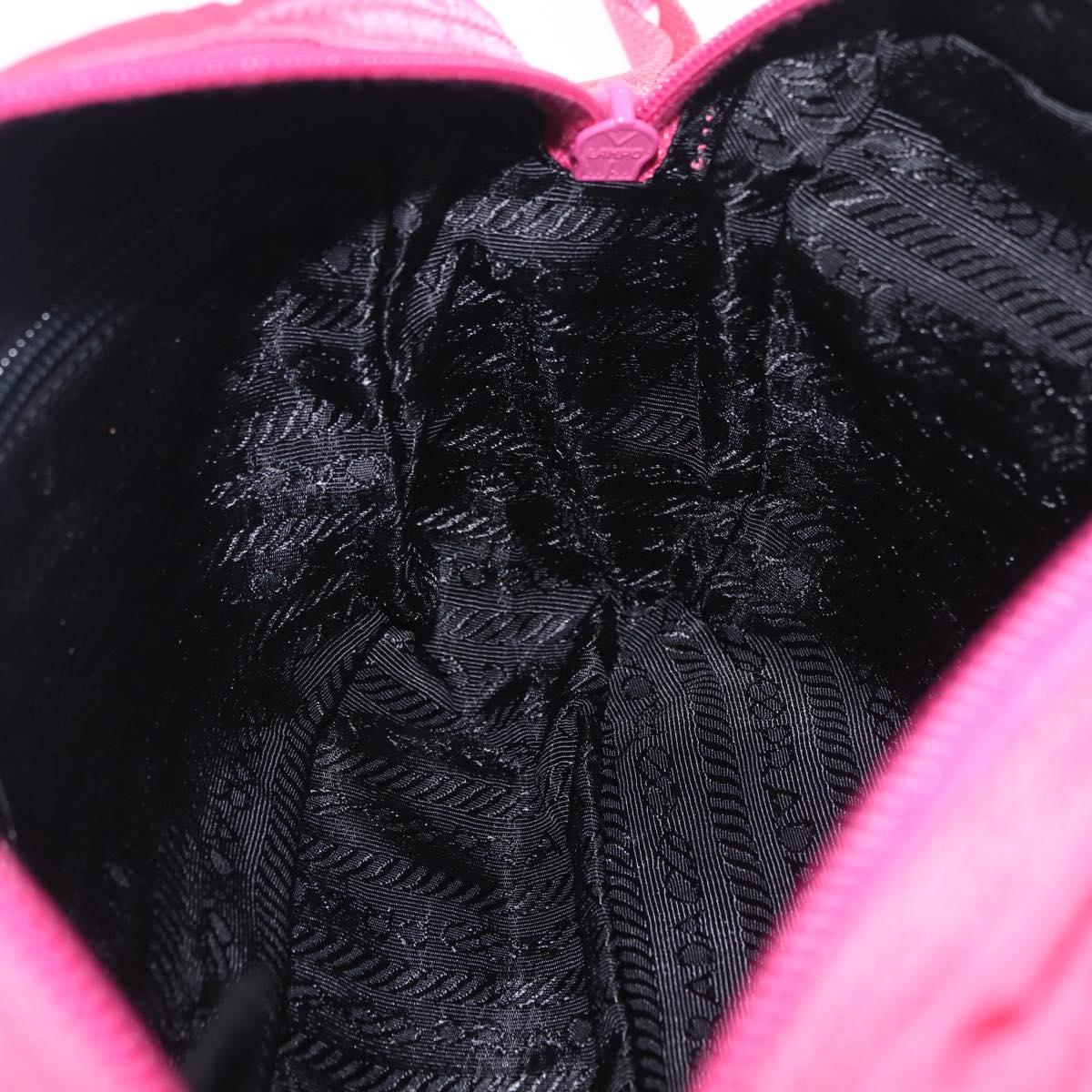 PRADA Shoulder Bag Nylon Pink Silver Auth 212914A