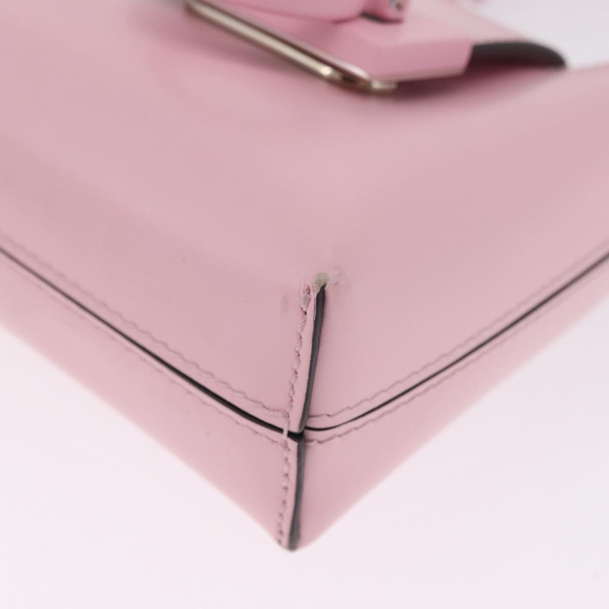 Salvatore Ferragamo Gancini Mini Hand Bag Leather Pink Auth 212917V