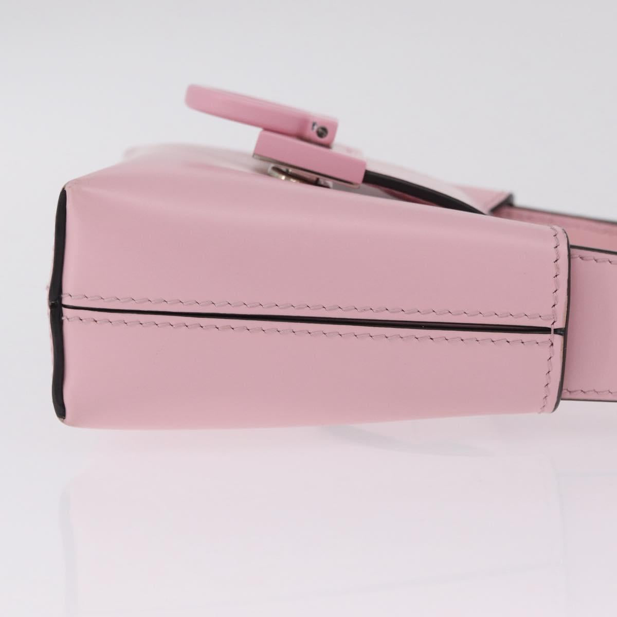 Salvatore Ferragamo Gancini Mini Hand Bag Leather Pink Auth 212917V