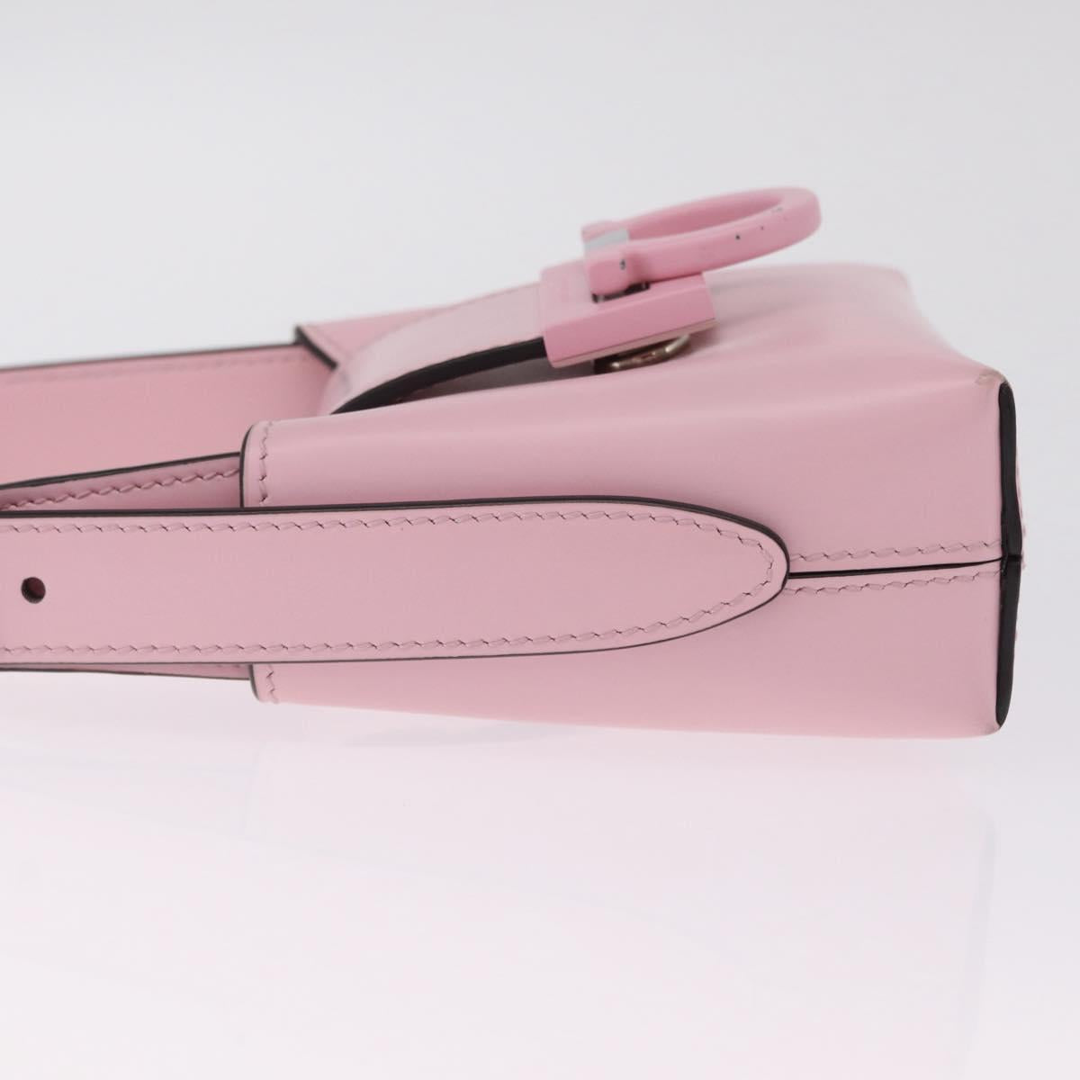 Salvatore Ferragamo Gancini Mini Hand Bag Leather Pink Auth 212917V