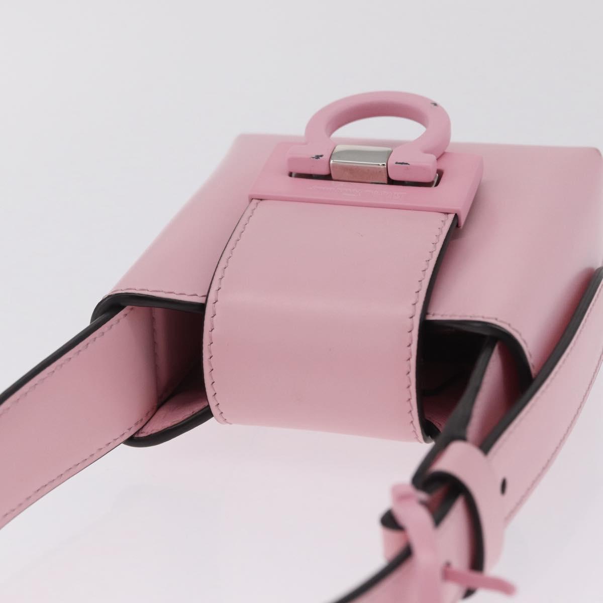 Salvatore Ferragamo Gancini Mini Hand Bag Leather Pink Auth 212917V