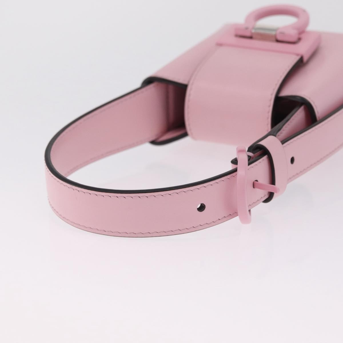 Salvatore Ferragamo Gancini Mini Hand Bag Leather Pink Auth 212917V
