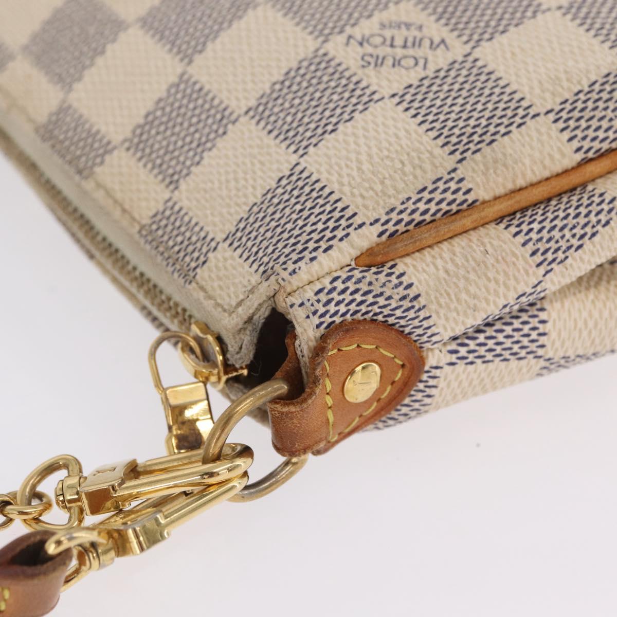 LOUIS VUITTON Damier Azur Eva Shoulder Bag 2way N55214 LV Auth 212930A