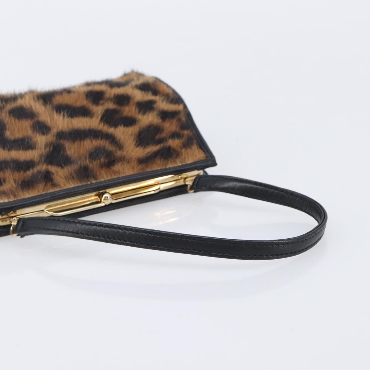 LOEWE Hand Bag Harako leather Brown Gold Auth 212938V
