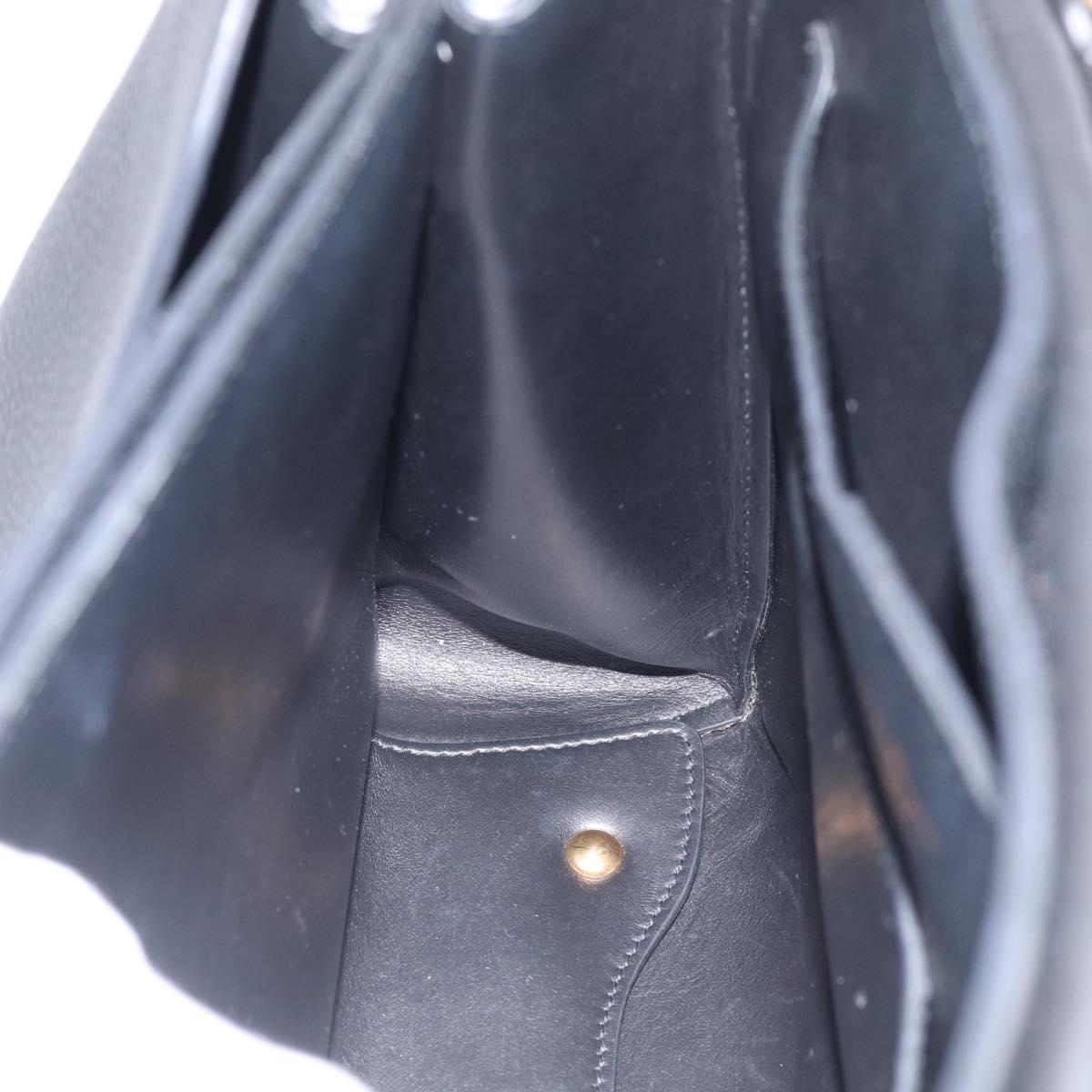 Salvatore Ferragamo Margot Hand Bag Leather 2way Black Gold Auth 212942V