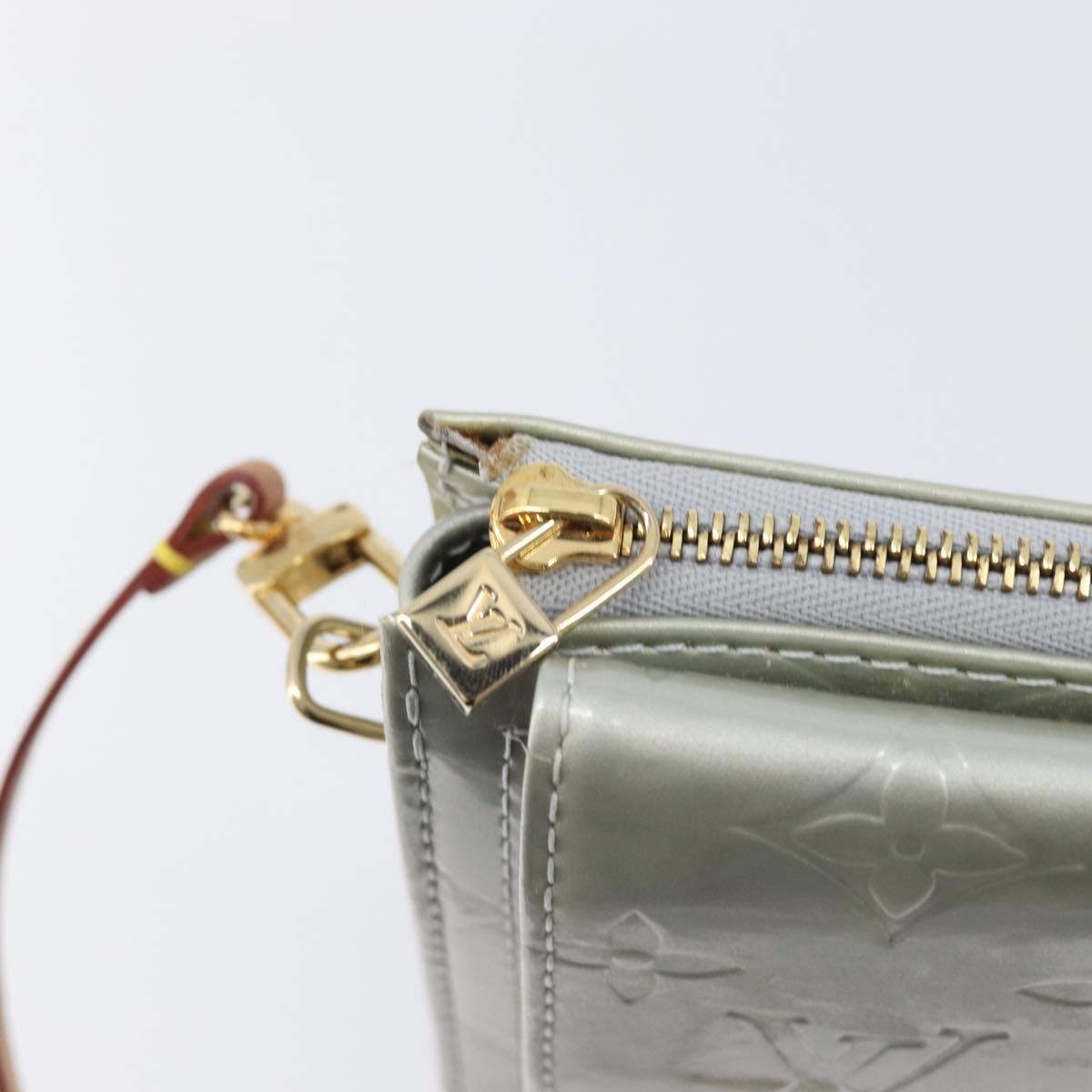 LOUIS VUITTON Monogram Vernis Motto Accessory Pouch Gris M91030 LV Auth 212944V